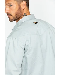 Hawx Men's Solid Twill Pearl Snap Long Sleeve Work Shirt