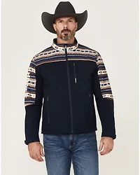 Hooey Men's Southwestern Print Color Block Softshell Jacket