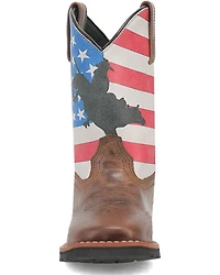 Dan Post Boys' Buckin' Around The Buck Patriotic Western Boots - Broad Square Toe