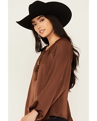 Shyanne Women's Washed Satin Tunic Blouse
