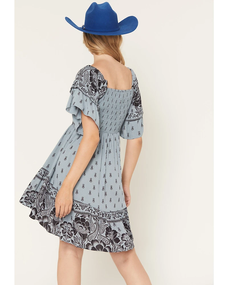 Angie Women's Floral Print Short Sleeve Mini Dress