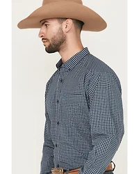 Ariat Men's Pro Series Paddy Classic Fit Checkered Print Long Sleeve Button-Down Western Shirt
