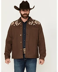 Cody James Men's Goldmine Southwestern Print Yoke Canvas Trucker Jacket