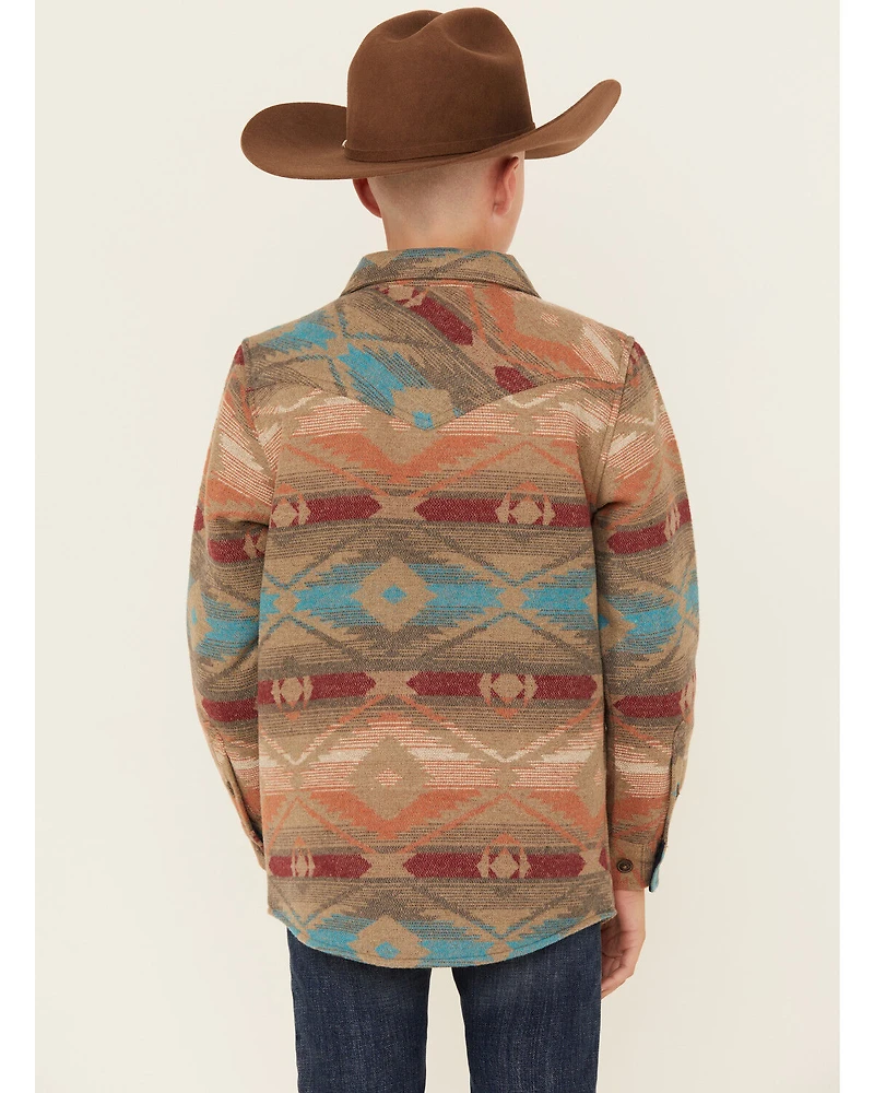 Cody James Boys' Base Camp Southwestern Print Sherpa Lined Shacket