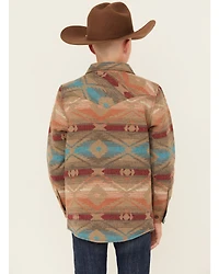 Cody James Boys' Base Camp Southwestern Print Sherpa Lined Shacket