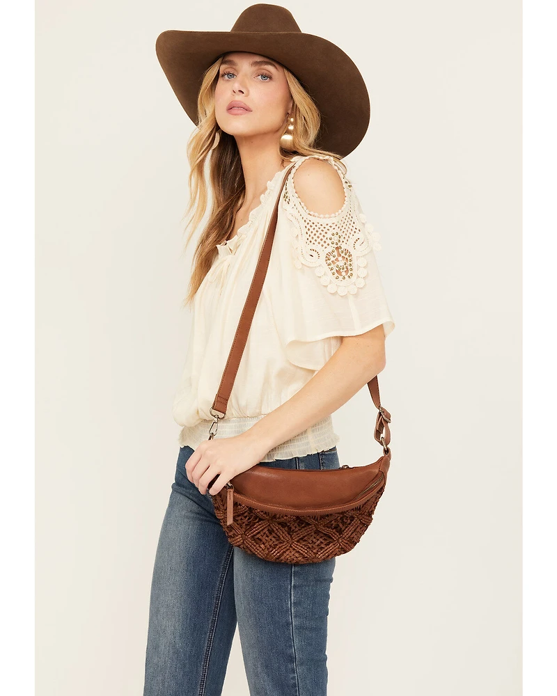 Shyanne Women's Western Heritage Woven Leather Sling Bag