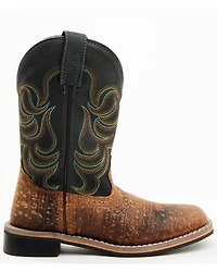 Smoky Mountain Boys' Jesse Bison Leather Print Boot - Square Toe