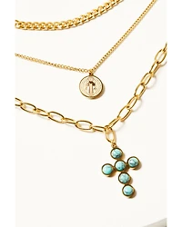 Shyanne Women's Coin Cross Layered Necklace