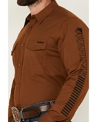 RANK 45® Men's South West Action Twill Long Sleeve Snap Performance Western Shirt