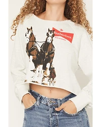 Budweiser Women's Cut Off Crew Neck Sweatshirt