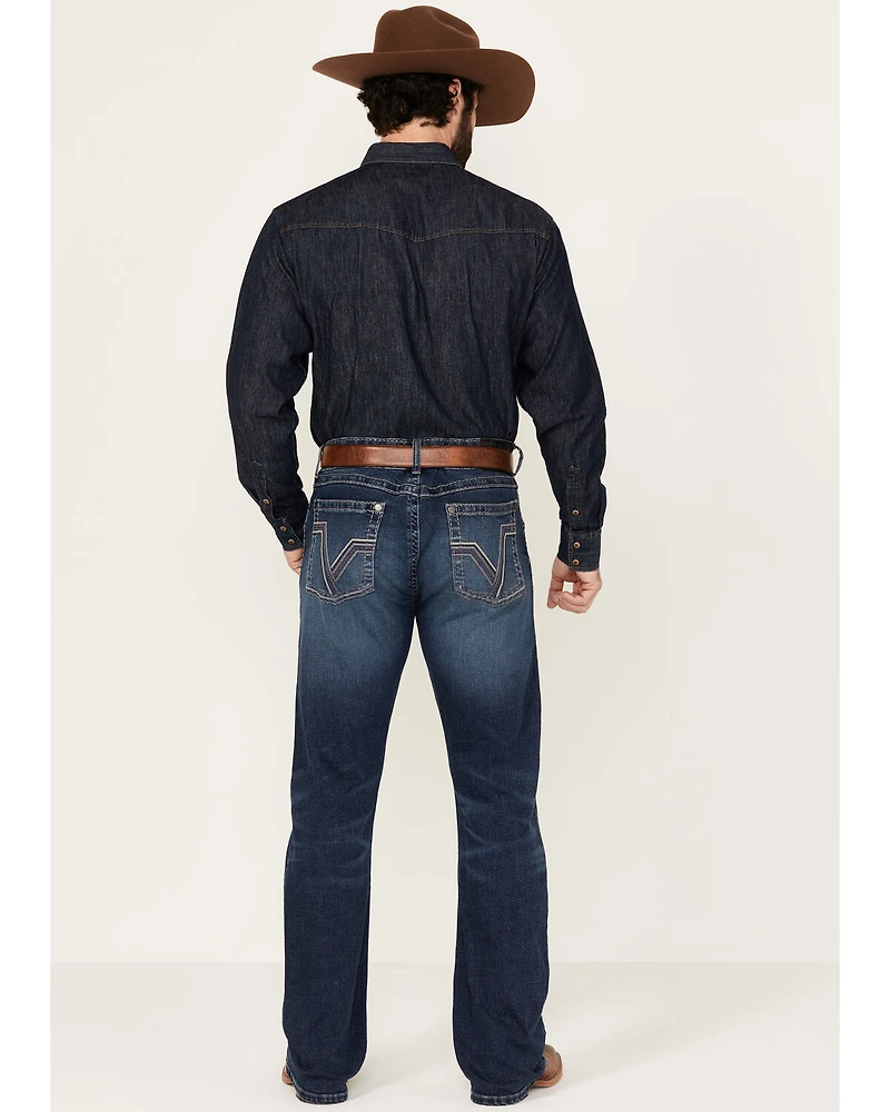 Rock 47 by Wrangler Men's Deverow Dark Wash Slim Bootcut Stretch Denim Jeans