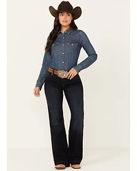 Shyanne Women's Tess Mid Rise Trouser Performance Stretch Denim Jeans
