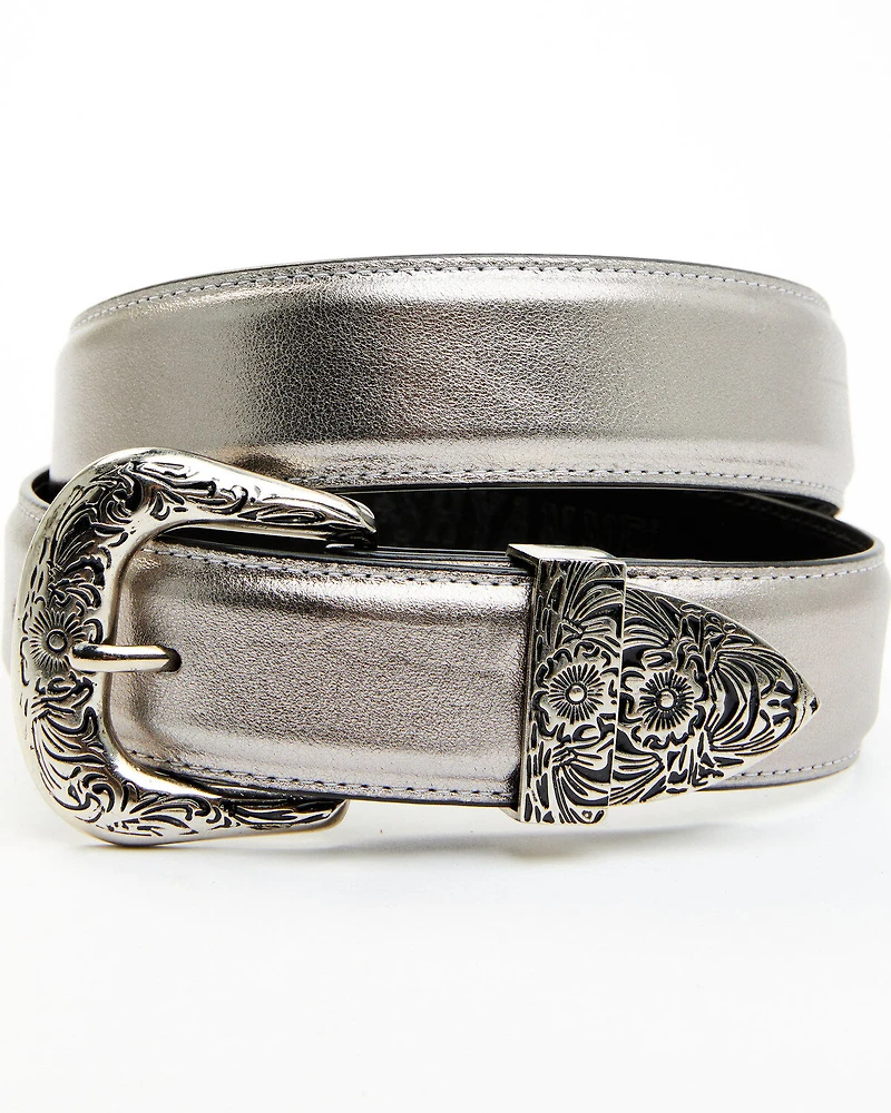 Shyanne Women's Metallic 3-Piece Buckle Belt