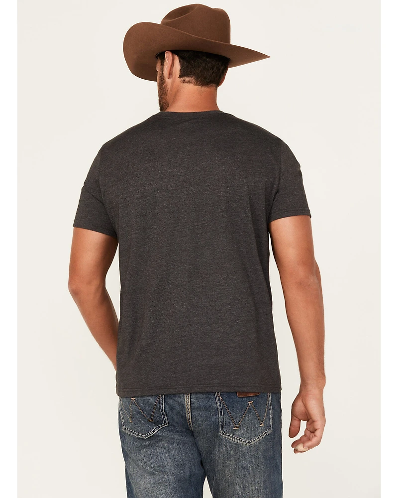 Rock & Roll Denim Men's Long Horn Short Sleeve Graphic T-Shirt