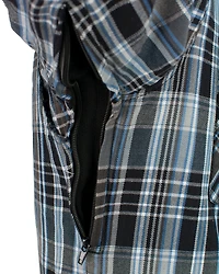 Milwaukee Performance Men's Black/White/Blue Aramid Flannel Biker Shirt