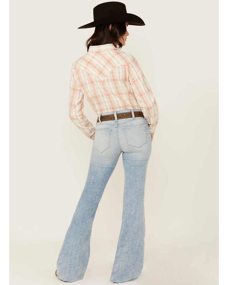 Ariat Women's Jimena Light Wash Perfect Rise Flare Stretch Denim Jeans