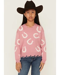 Self Esteem Girls' Horseshoe Sweater