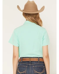 Cinch Women's Solid ArenaFlex Short Sleeve Button-Down Stretch Western Shirt
