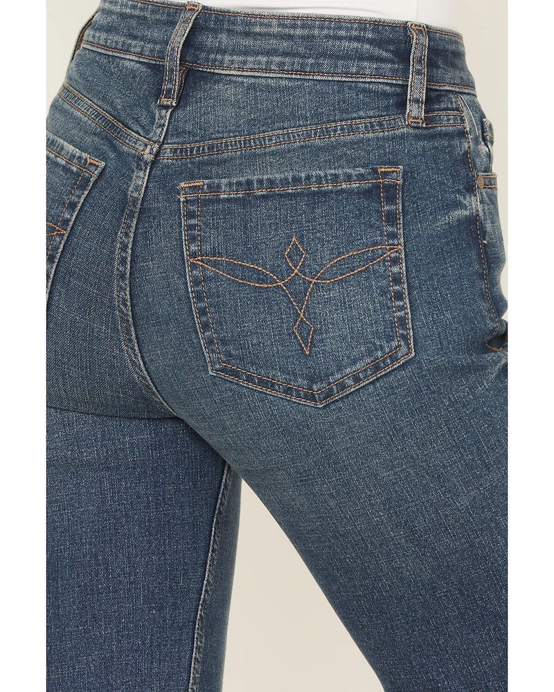 Shyanne Women's Joni High Rise Trouser Tall Cuff Stretch Denim Jeans