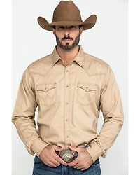 Wrangler Retro Men's Solid Long Sleeve Snap Western Shirt