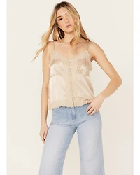 Shyanne Women's Lace Trim Satin Cami