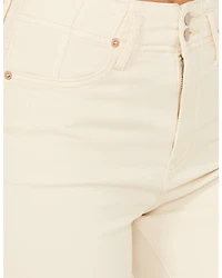 Dear John Women's Holly High Rise Cuffed Straight Stretch Denim Jeans