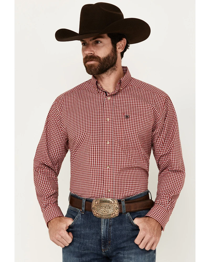 Ariat Men's Porter Plaid Print Long Sleeve Button-Down Performance Shirt - Tall