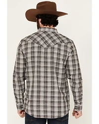Moonshine Spirit Men's Decibel Plaid Print Long Sleeve Button-Down Western Shirt