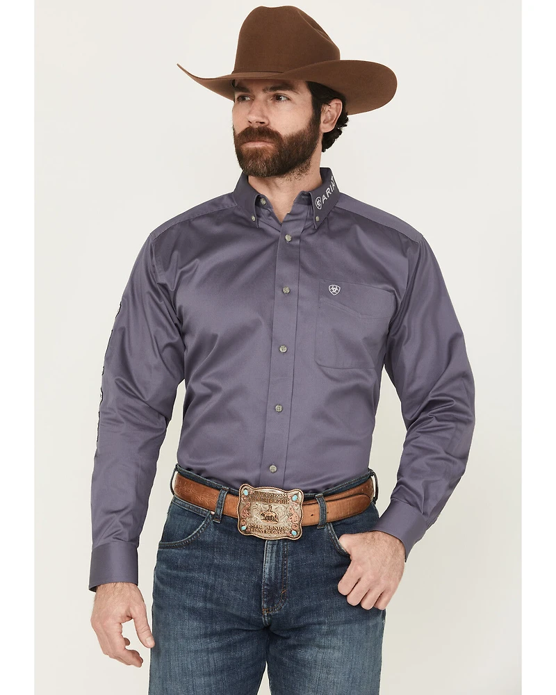 Ariat Men's Team Logo Twill Solid Long Sleeve Button-Down Western Shirt