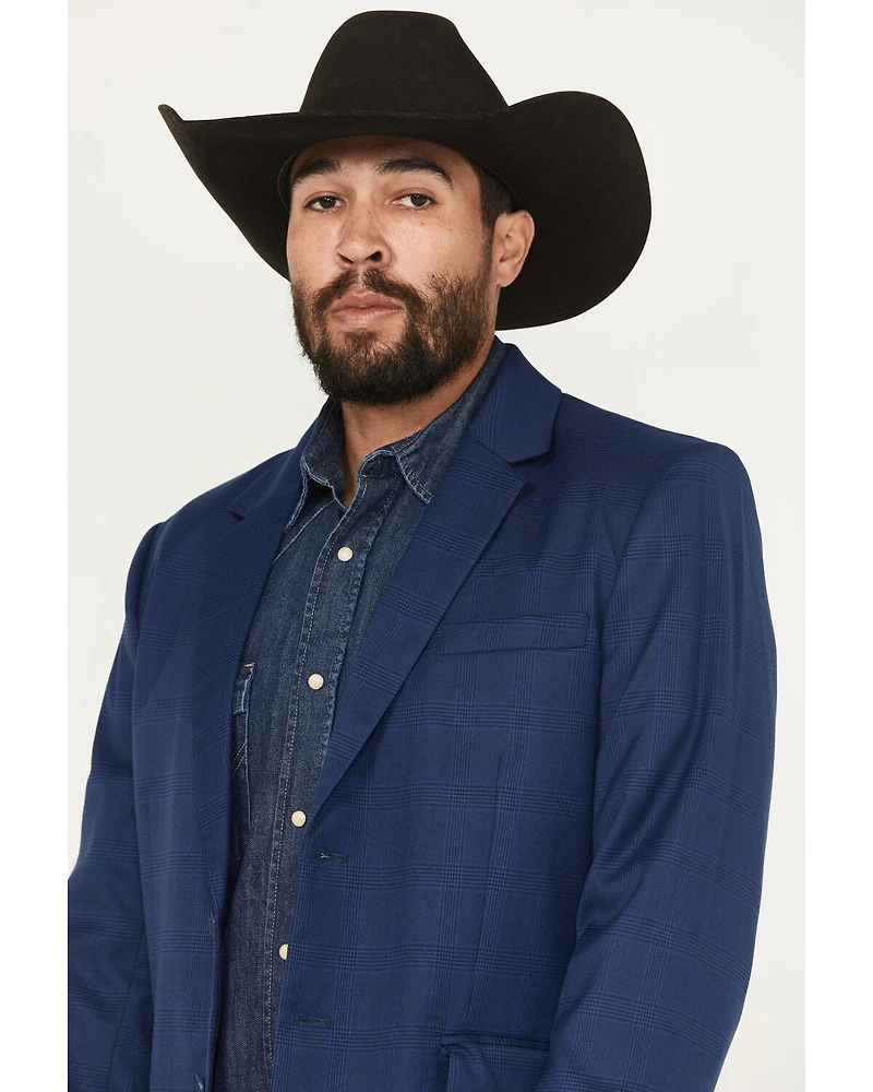 Panhandle Men's Tonal Plaid Print Slim Cut Sportcoat