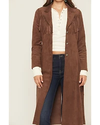 Shyanne Women's Faux Suede Fringe Trench Coat