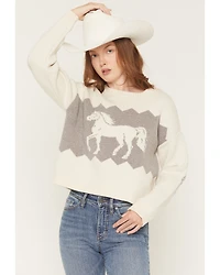 Originality Women's Horse Pullover Sweater