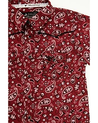 Cowboy Hardware Toddler Boys' Paisley Print Short Sleeve Snap Stretch Western Shirt