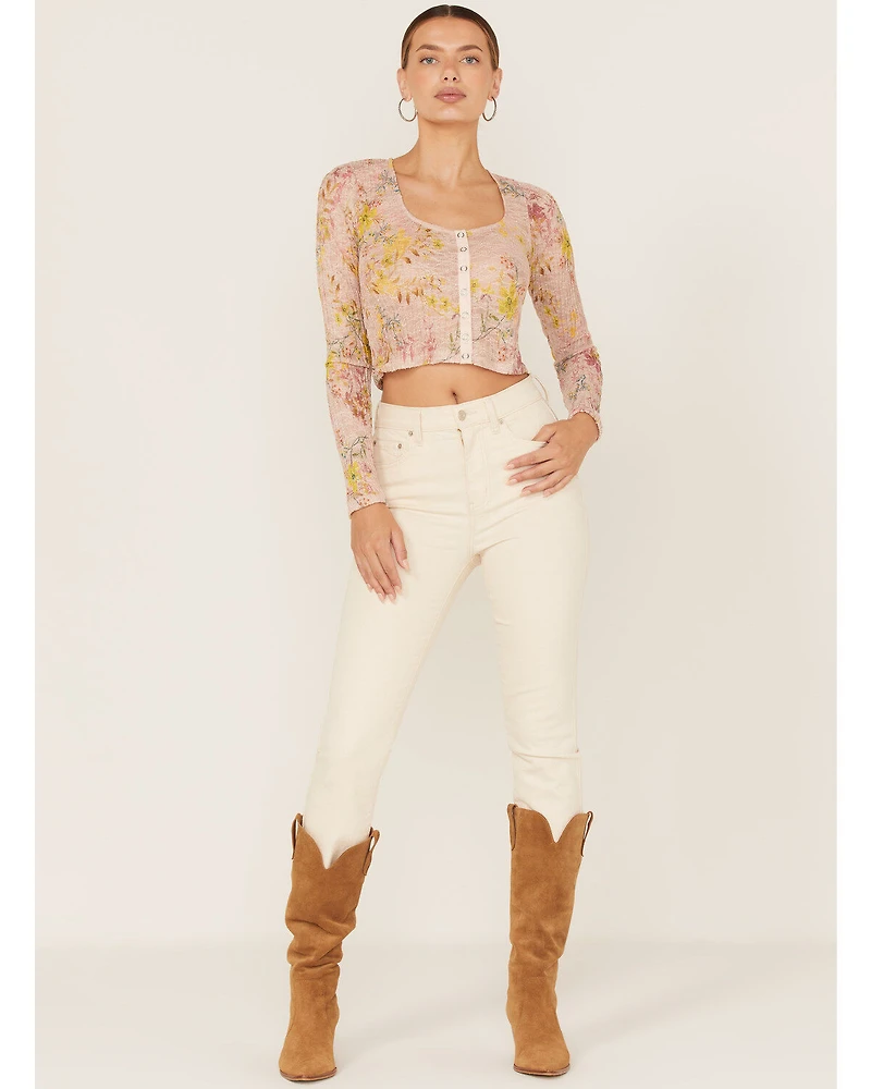 Free People Women's Angelina Floral Print Crop Top
