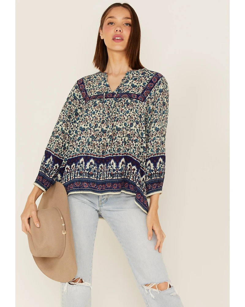 Bila Women's Floral Print Long Sleeve Shirt