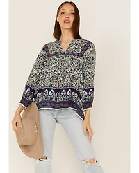 Bila Women's Floral Print Long Sleeve Shirt
