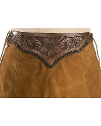 Kobler Leather Women's Choctaw Tooled Lace-Up Suede Skirt