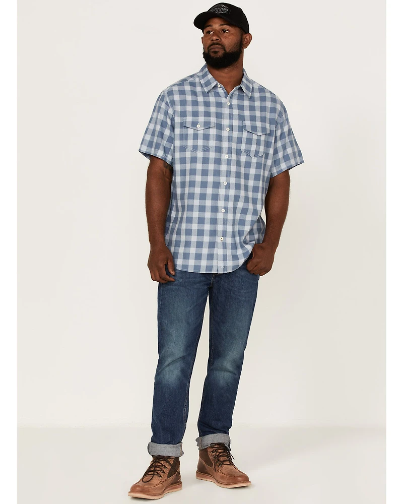 Brothers and Sons Men's Buffalo Check Plaid Short Sleeve Button Down Western Shirt