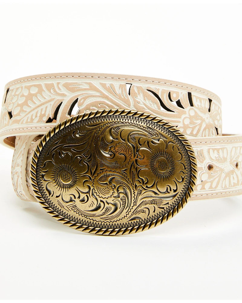 Shyanne Women's Nellie Tooled Cutout Oval Buckle Belt