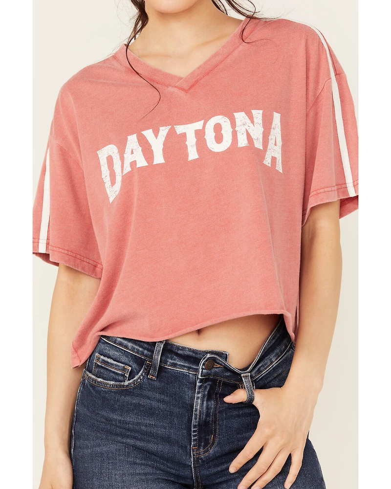 Youth Revolt Women's Daytona Varsity Short Sleeve Graphic Tee