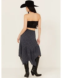 Originality Women's Handkerchief Hem Lace Midi Skirt