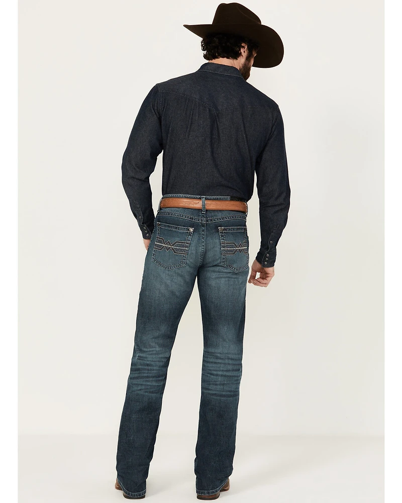 Rock 47 by Wrangler Men's Lander Dark Wash Slim Bootcut Stretch Denim Jeans