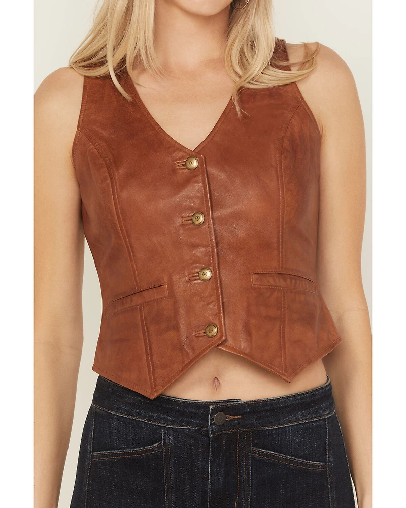 Idyllwind Women's Fitted Button-Down Leather Vest
