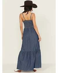 Wrangler Retro Women's Denim Smocked Maxi Dress
