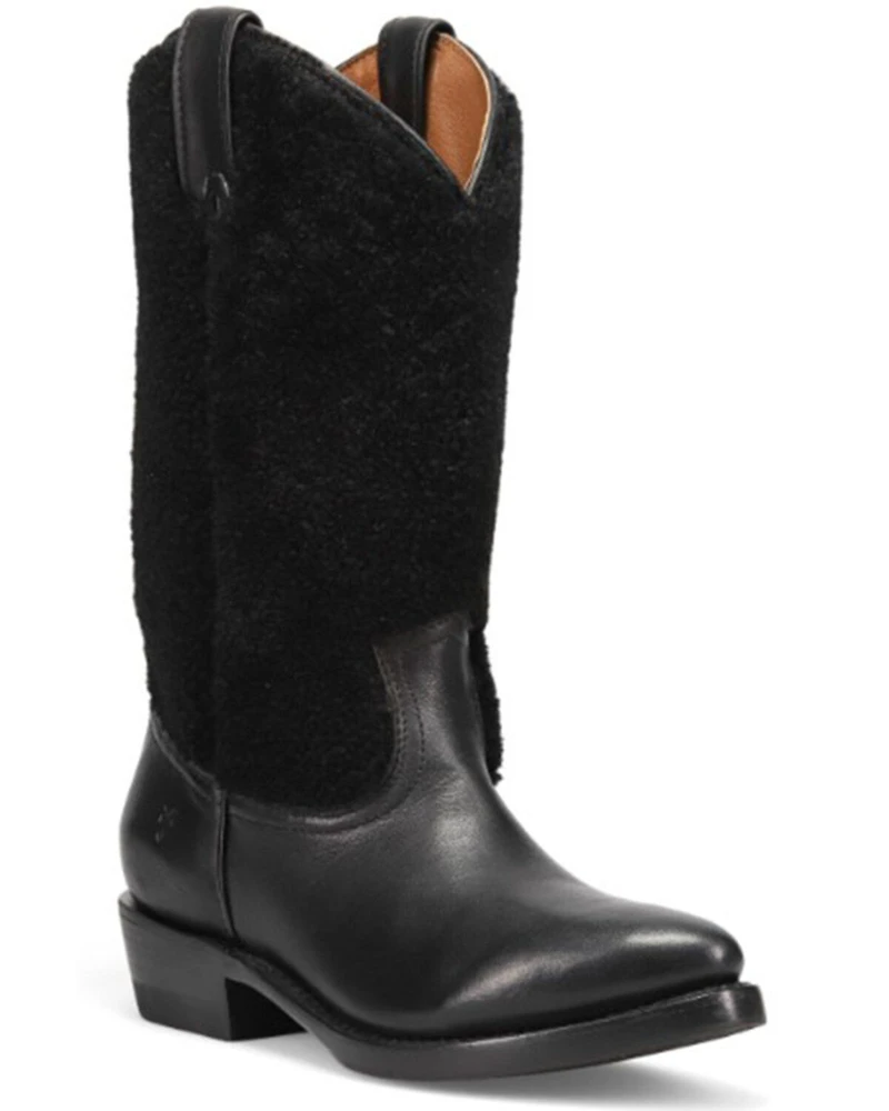 Frye Women's Billy Pull-On Shearling Western Boots - Round Toe