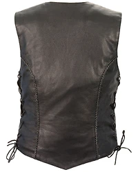 Milwaukee Leather Women's Braided Side Lace Lightweight Snap Front Vest - 5X