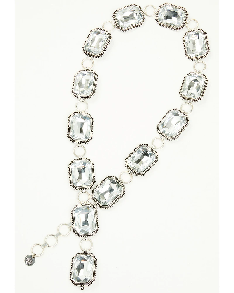Southern Grace Women's Women's Rhinestone Concho Chain Belt