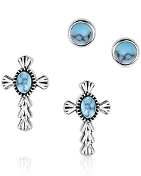 Montana Silversmiths Women's Cross Earring Set - 2 Piece