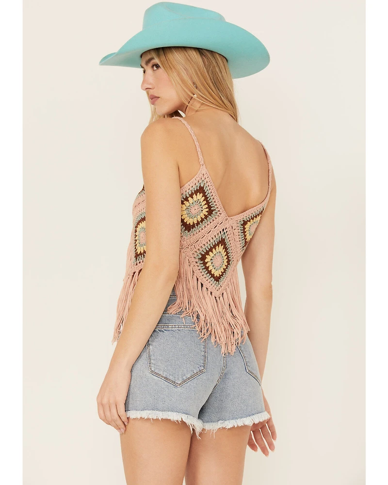Rock & Roll Denim Women's Crochet Fringe Tank