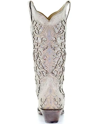 Corral Women's White Glitter Inlay Western Boots
